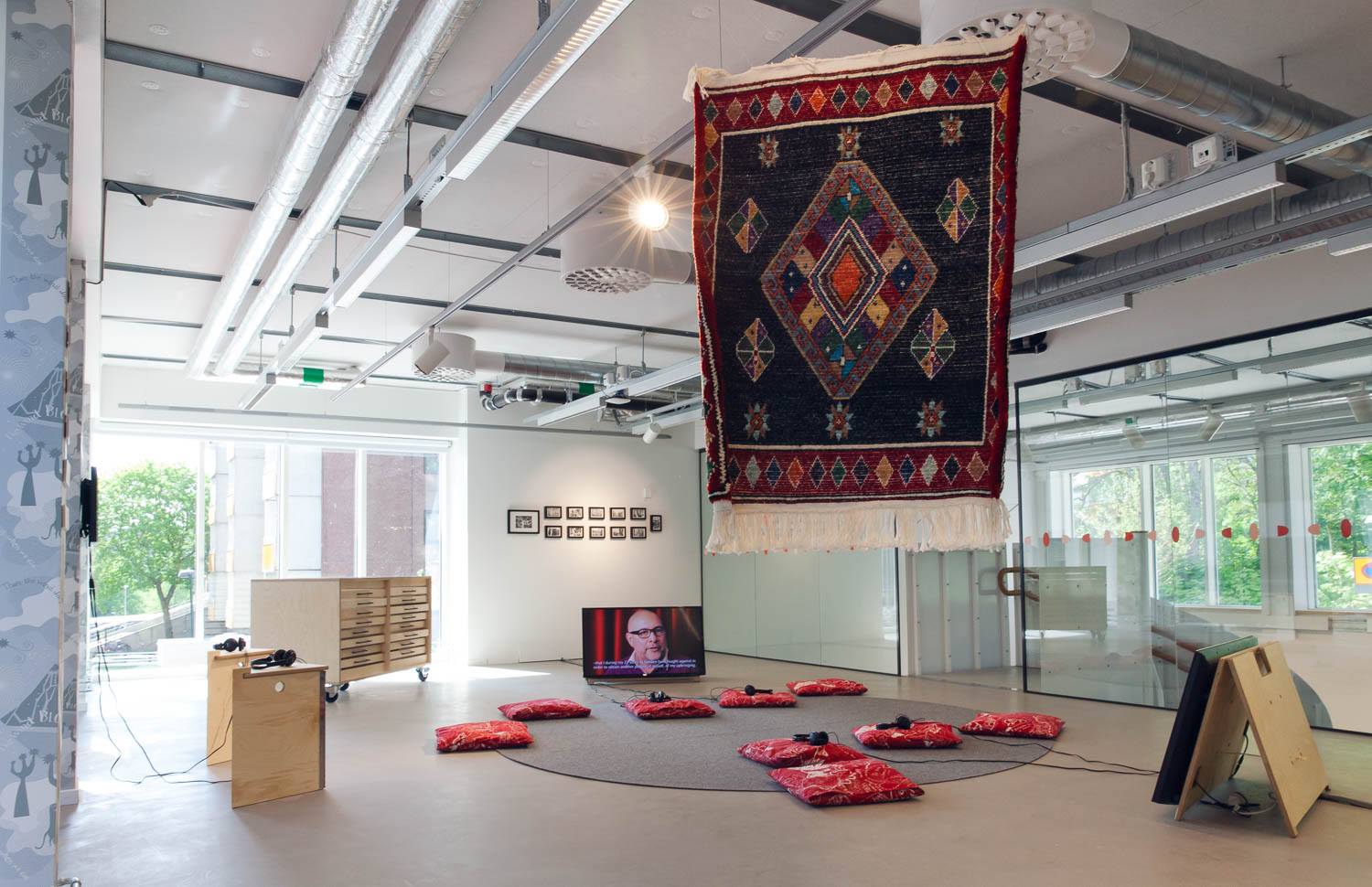 Archives: Itineraries to the Future, 2019, Botkyrka konsthall. Curator: Abir Boukhari. Photo: Hanna Ukura