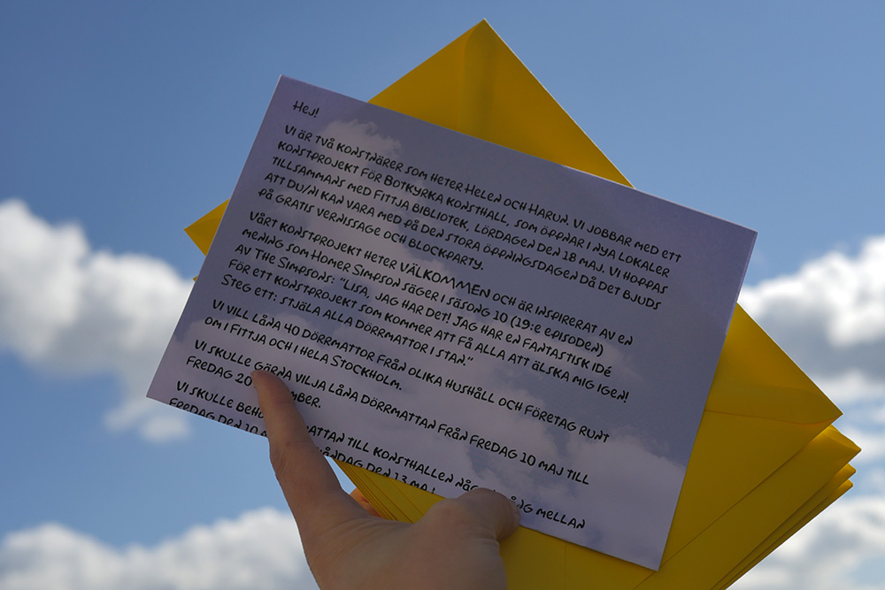 They Are Here, Letter, Welcome: Fittja, 2019. Foto: Anneli Bäckman